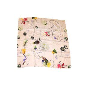Hugo Boss Floral Print Silk Scarf Made In Italy, NWT